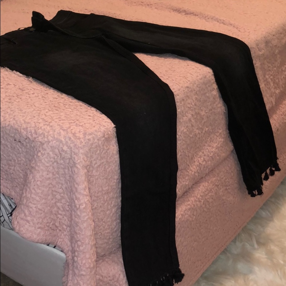 Zara tassel bottom black jeans